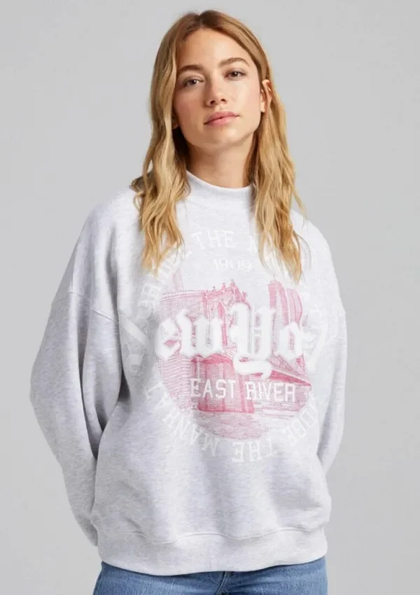 Join Life Sweatshirt Bershka Grey